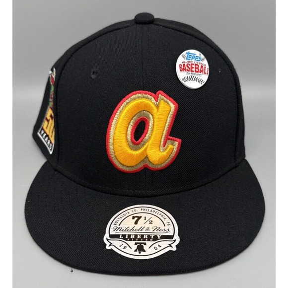 Mitchell & Ness Topps Chrome 2023 Atlanta Braves Fitted Hat Men's Sz 7-1/2 - Picture 1 of 6